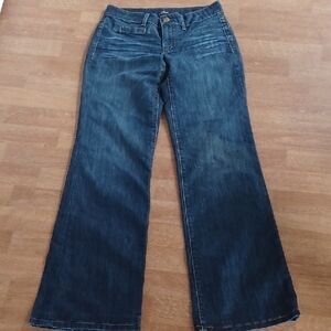 Ann Taylor Dark Blue Wide Leg Jeans Size 4 Long